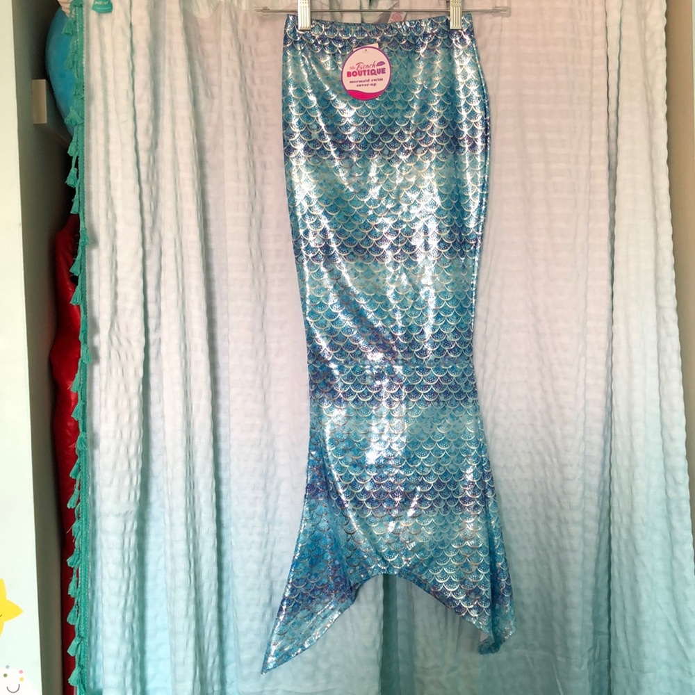 NWT. Justice mermaid tail swim cover up